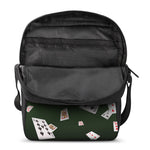 Flying Poker Cards Print Rectangular Crossbody Bag