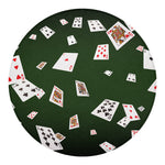 Flying Poker Cards Print Round Blanket