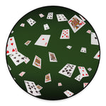 Flying Poker Cards Print Round Floor Mat