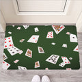 Flying Poker Cards Print Rubber Doormat