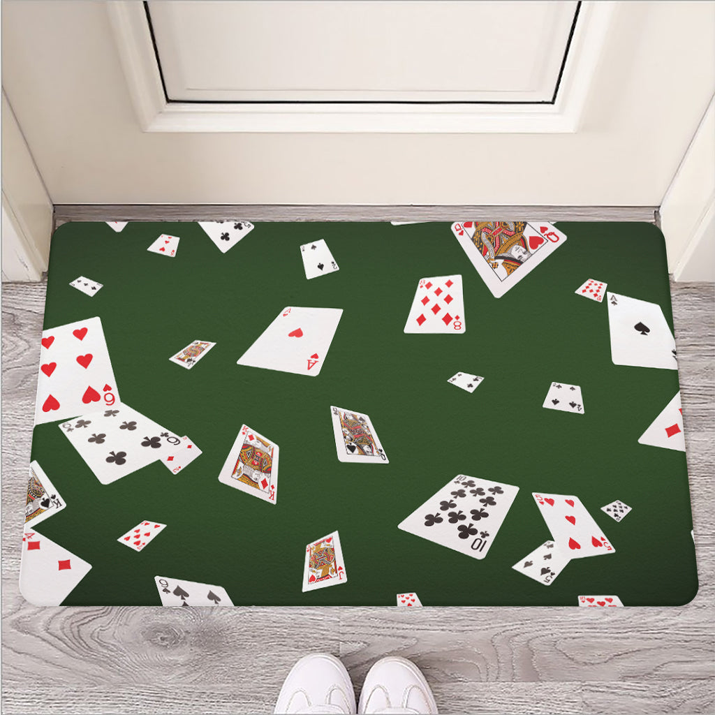 Flying Poker Cards Print Rubber Doormat