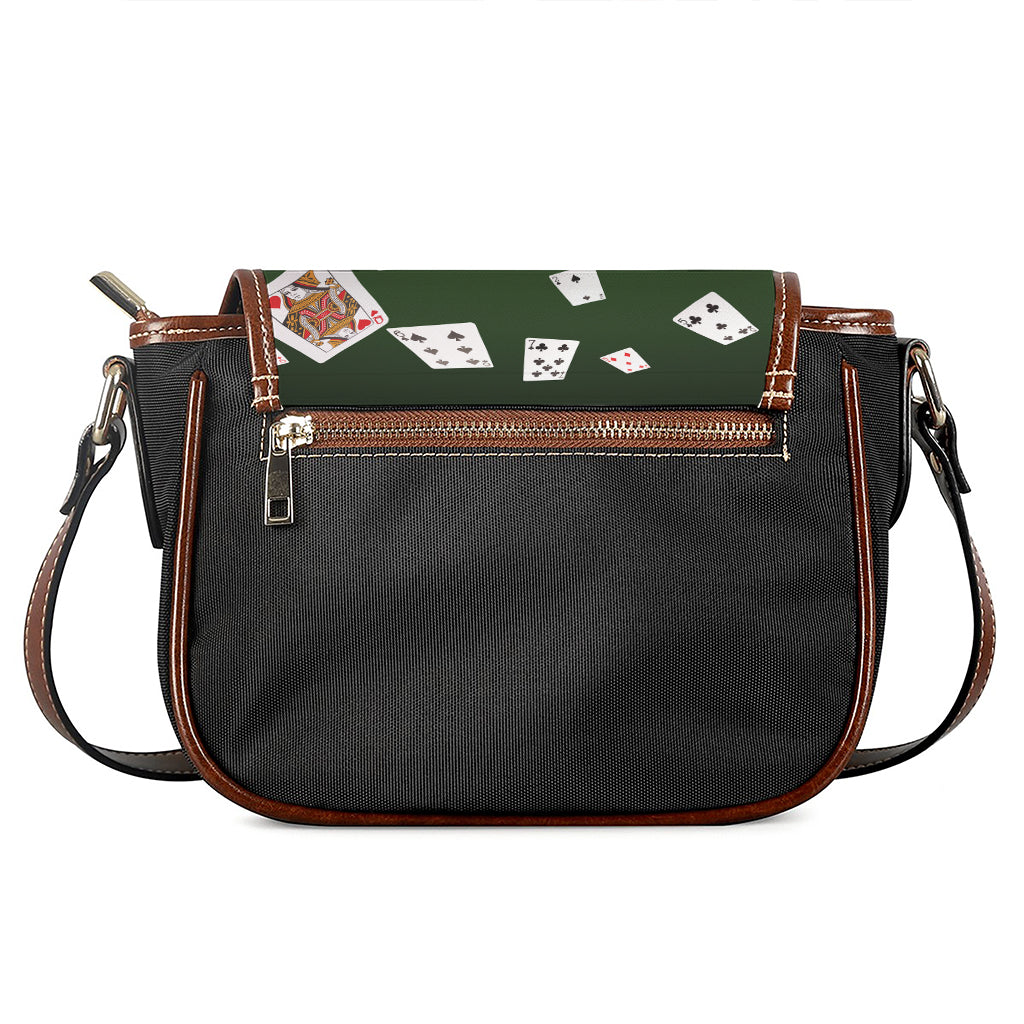 Flying Poker Cards Print Saddle Bag