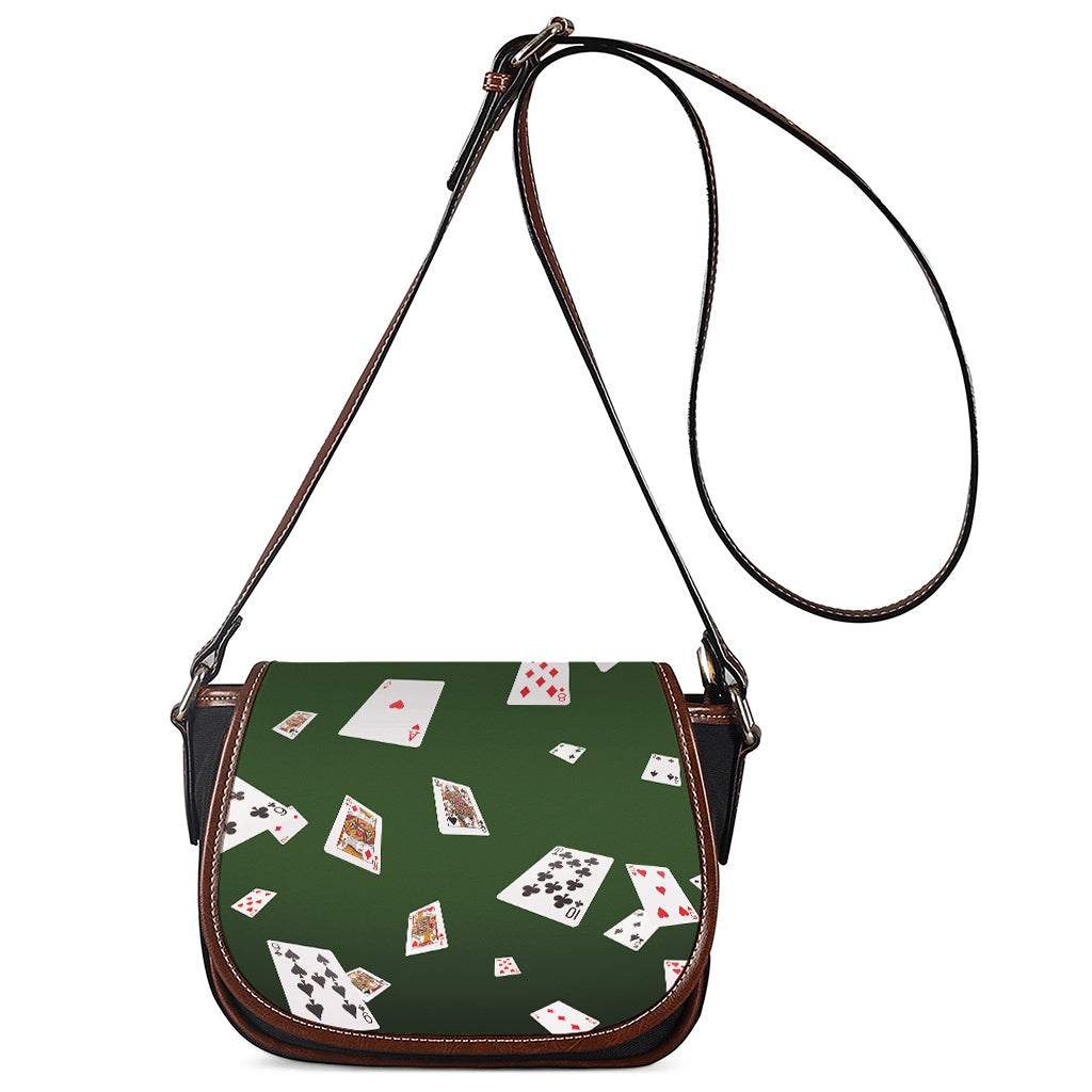 Flying Poker Cards Print Saddle Bag