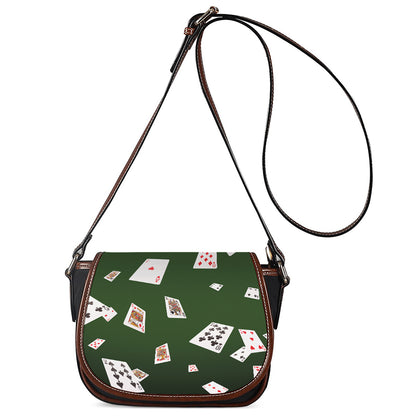 Flying Poker Cards Print Saddle Bag