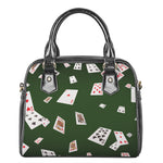 Flying Poker Cards Print Shoulder Handbag