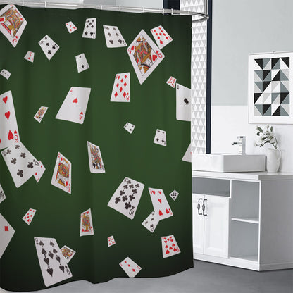 Flying Poker Cards Print Shower Curtain