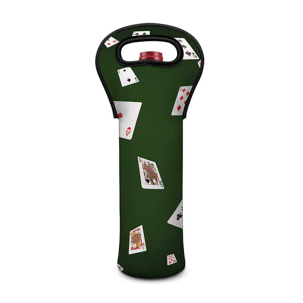 Flying Poker Cards Print Single Neoprene Wine Tote
