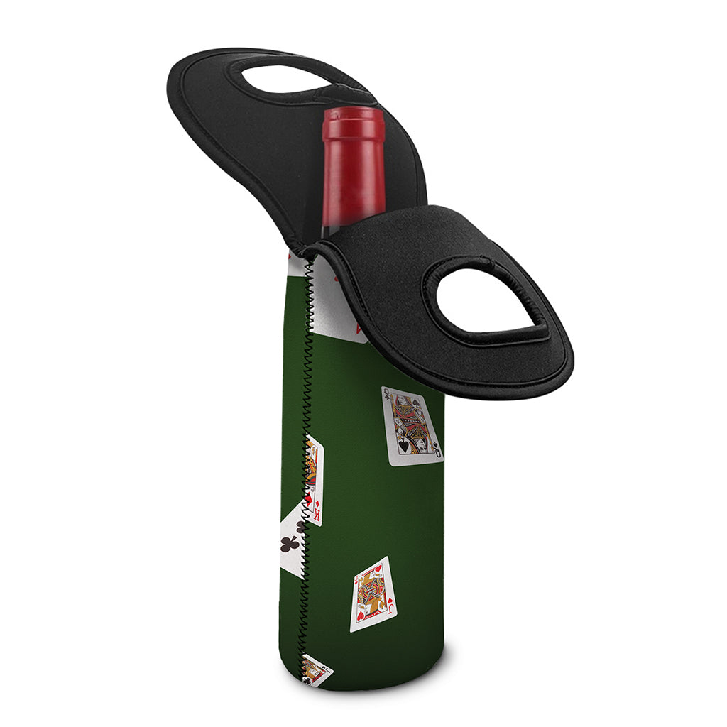 Flying Poker Cards Print Single Neoprene Wine Tote