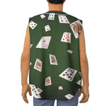 Flying Poker Cards Print Sleeveless Baseball Jersey