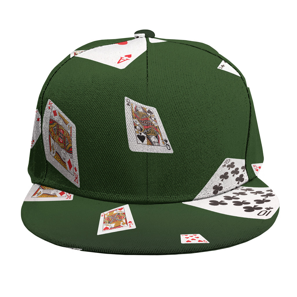 Flying Poker Cards Print Snapback Cap