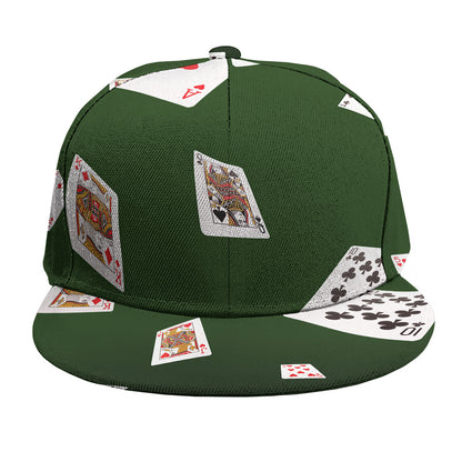 Flying Poker Cards Print Snapback Cap