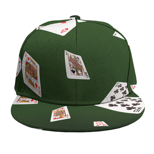 Flying Poker Cards Print Snapback Cap