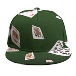 Flying Poker Cards Print Snapback Cap