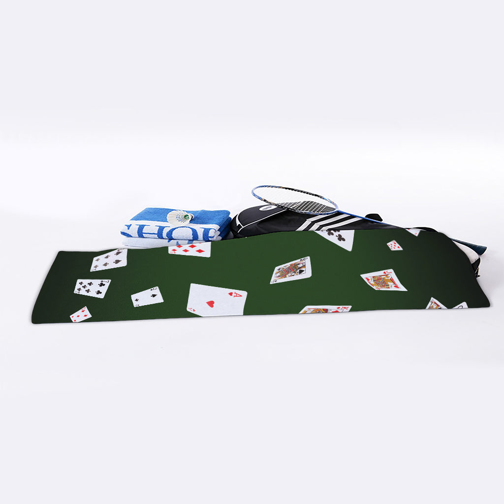 Flying Poker Cards Print Sports Towel