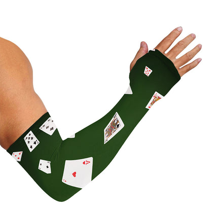 Flying Poker Cards Print Sun Protection Arm Sleeves