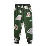 Flying Poker Cards Print Sweatpants
