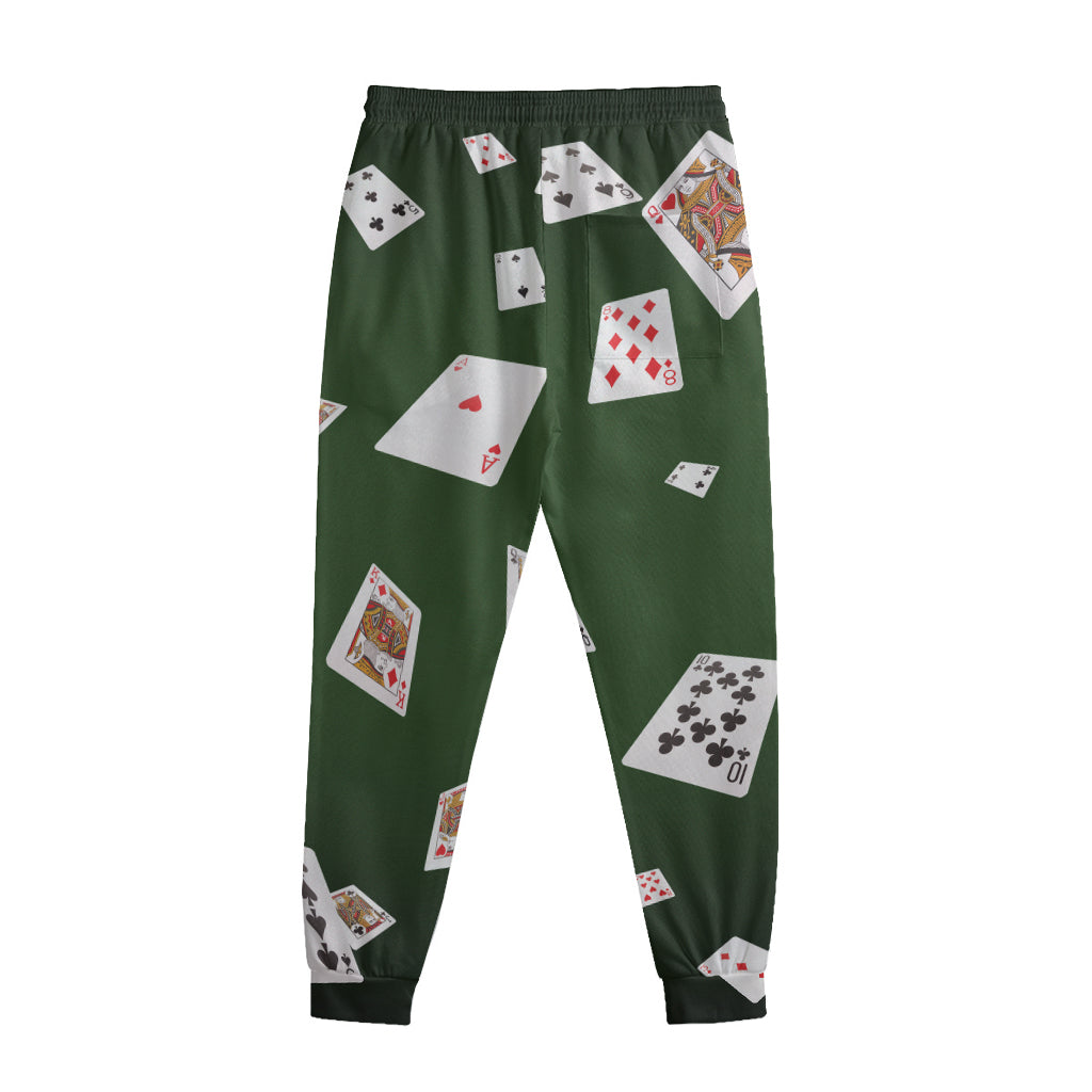 Flying Poker Cards Print Sweatpants