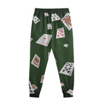 Flying Poker Cards Print Sweatpants