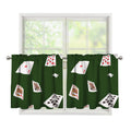 Flying Poker Cards Print Tier Curtains
