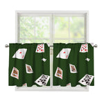 Flying Poker Cards Print Tier Curtains