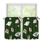 Flying Poker Cards Print Tier Curtains
