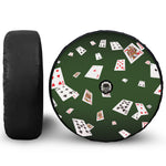 Flying Poker Cards Print Tire Cover With Camera Hole