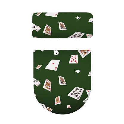 Flying Poker Cards Print Toilet Lid And Tank Cover Set