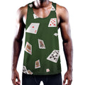 Flying Poker Cards Print Men's Workout Tank Top