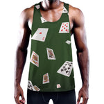 Flying Poker Cards Print Training Tank Top