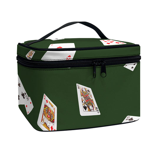 Flying Poker Cards Print Travel Makeup Bag