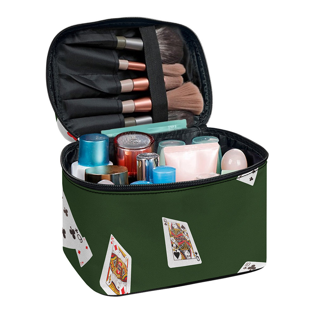 Flying Poker Cards Print Travel Makeup Bag