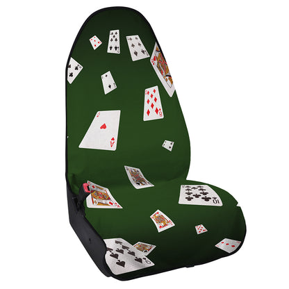 Flying Poker Cards Print Waterproof Car Seat Cover