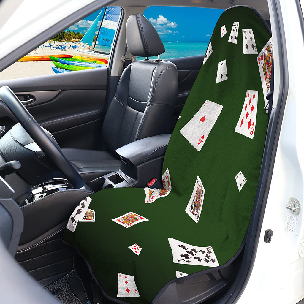 Flying Poker Cards Print Waterproof Car Seat Cover