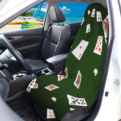 Flying Poker Cards Print Waterproof Car Seat Cover