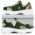 Flying Poker Cards Print White Chunky Shoes