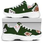 Flying Poker Cards Print White Chunky Shoes