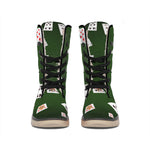 Flying Poker Cards Print Winter Boots