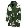 Flying Poker Cards Print Women's Bathrobe