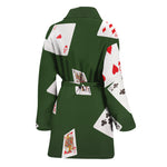 Flying Poker Cards Print Women's Bathrobe