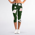 Flying Poker Cards Print Women's Capri Leggings