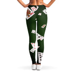 Flying Poker Cards Print Women's Leggings
