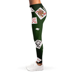 Flying Poker Cards Print Women's Leggings
