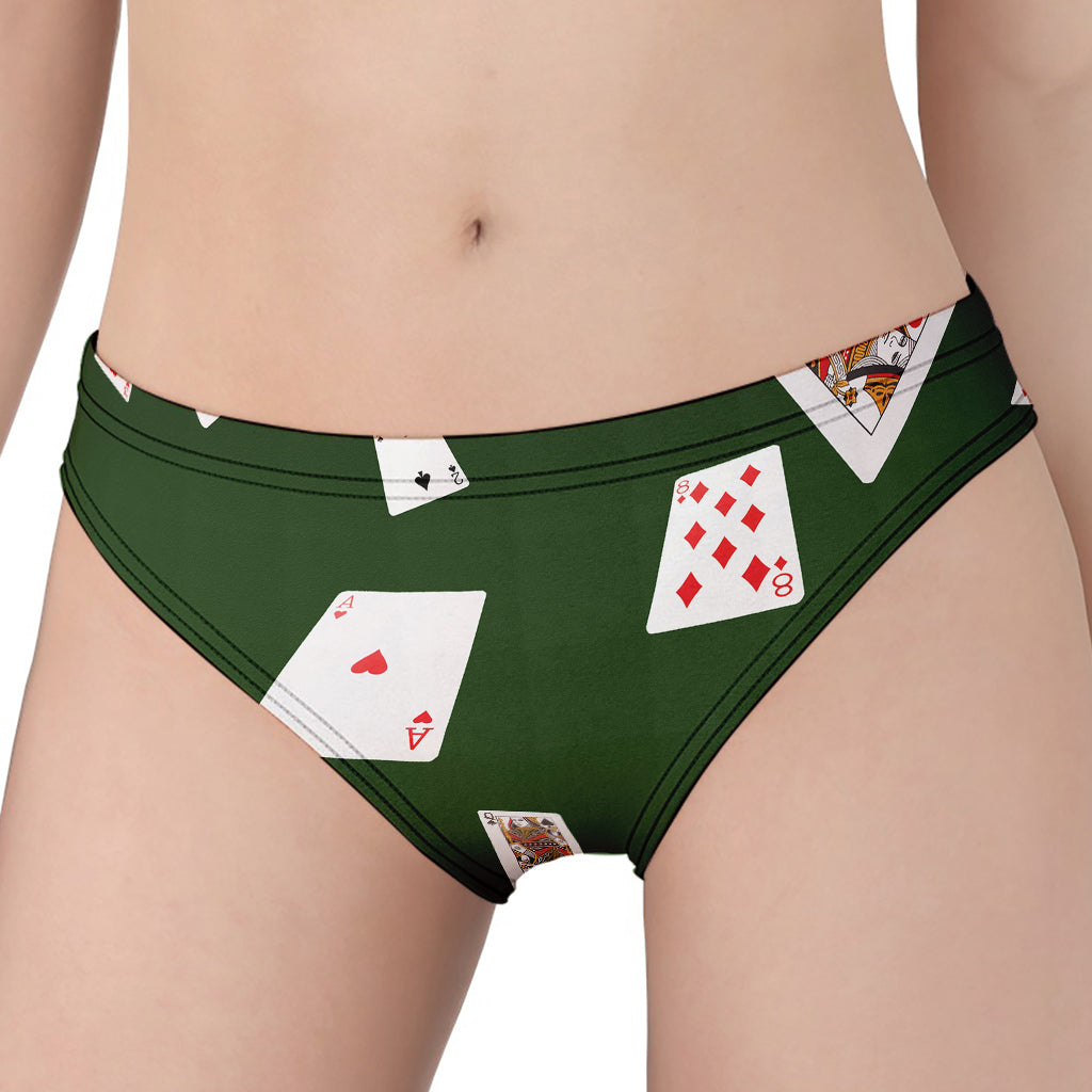 Flying Poker Cards Print Women's Panties