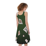 Flying Poker Cards Print Women's Sleeveless Dress