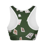 Flying Poker Cards Print Women's Sports Bra