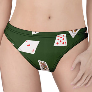 Flying Poker Cards Print Women's Thong