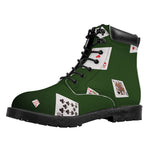 Flying Poker Cards Print Work Boots