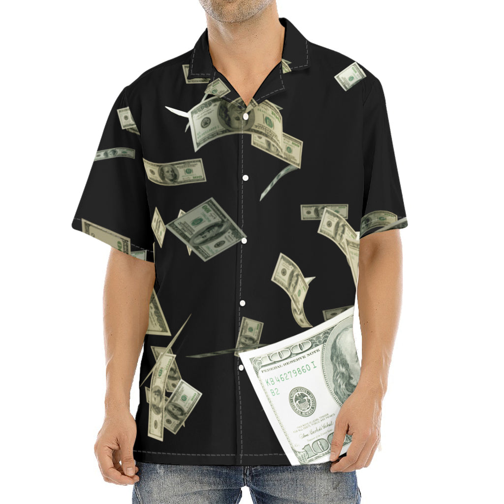 Flying US Dollar Print Aloha Shirt