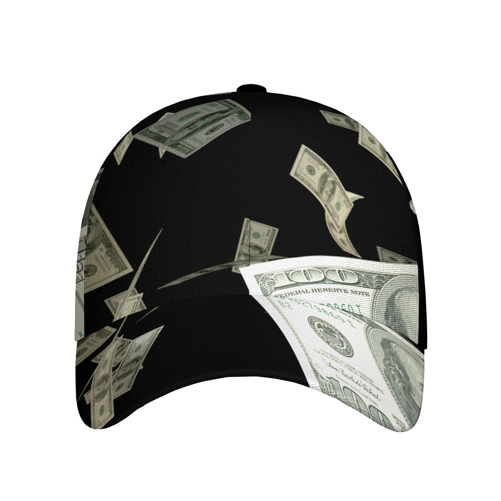 Flying US Dollar Print Baseball Cap