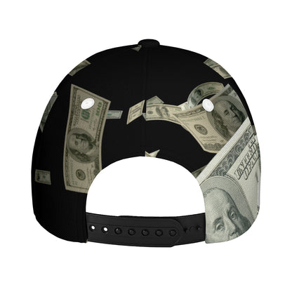 Flying US Dollar Print Baseball Cap